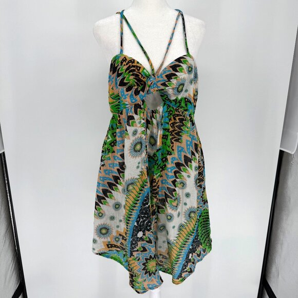Anthropologie Daily Practice The Last Sunset Dress‎ Size Sm Cut Out Baby Doll - Picture 1 of 11